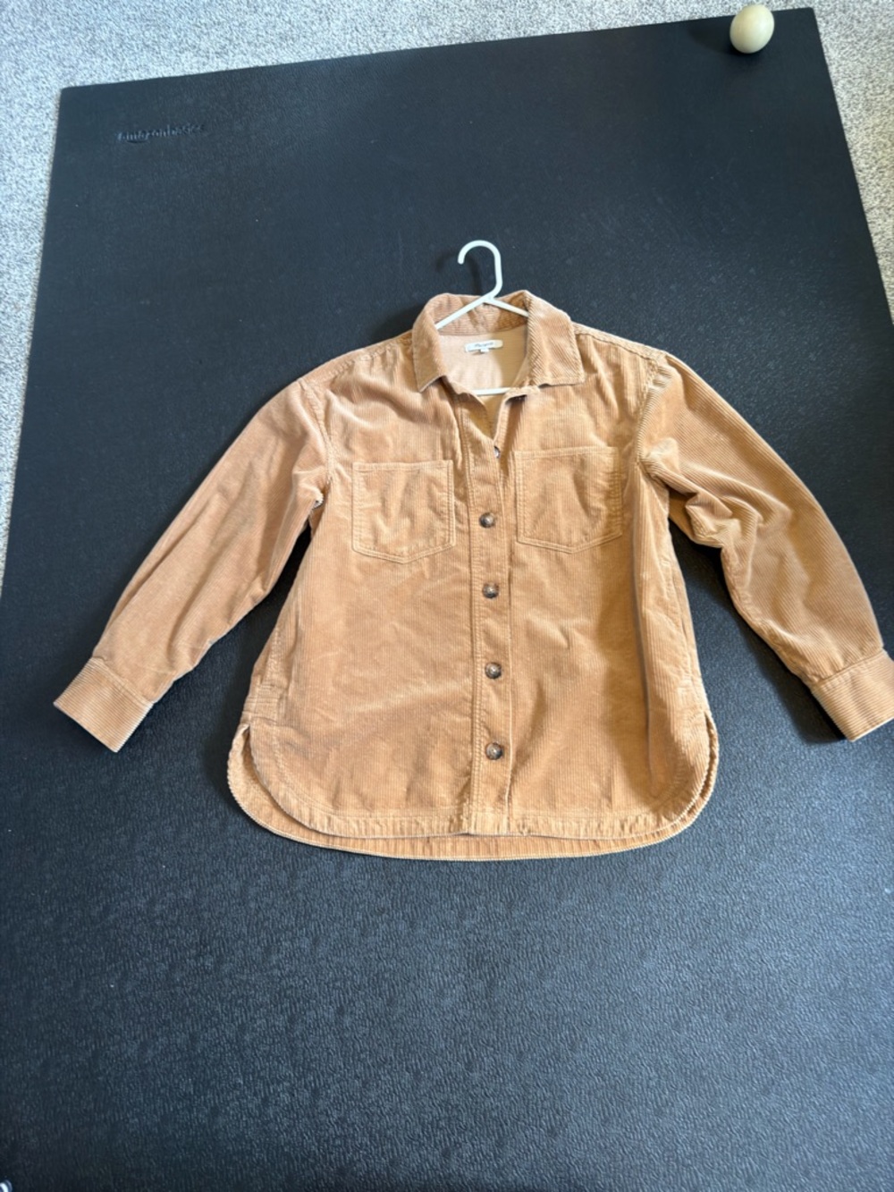 Madewell Beige Corduroy Button-Front Shirt Jacket
